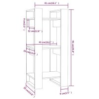 vidaXL Bokhylla/rumsavdelare vit 41x35x91 cm massiv furu - Bild 8