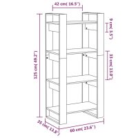 vidaXL Bokhylla/Rumsavdelare svart 60x35x125 cm massiv furu - Bild 8