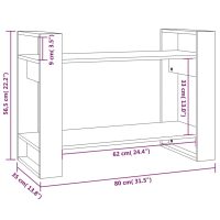 vidaXL Bokhylla/rumsavdelare vit 80x35x56,5 cm massiv furu - Bild 8