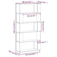 vidaXL Bokhylla/rumsavdelare 80x25x163,5 cm massiv furu - Bild 8