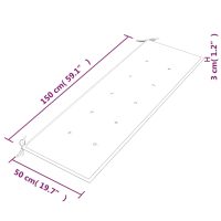 vidaXL Bataviabänk med kungsblå dyna 150 cm massiv teak - Bild 9