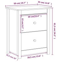 vidaXL Sängbord 50x35x61,5 cm massiv furu - Bild 10