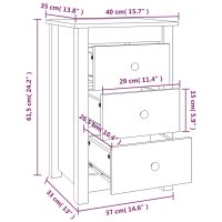 vidaXL Sängbord svart 40x35x61,5 cm massiv furu - Bild 9