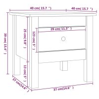 vidaXL Sidobord 2 st vit 40x40x39 cm massivt furuträ - Bild 12