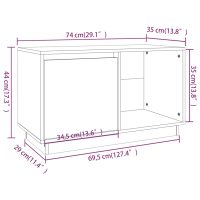 vidaXL Tv-bänk 74x35x44 cm massiv furu - Bild 10