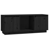 vidaXL Tv-bänk svart 110,5x35x44 cm massiv furu - Bild 2