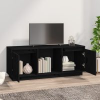 vidaXL Tv-bänk svart 110,5x35x44 cm massiv furu - Bild 3