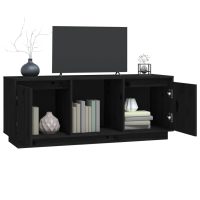 vidaXL Tv-bänk svart 110,5x35x44 cm massiv furu - Bild 4