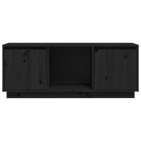 vidaXL Tv-bänk svart 110,5x35x44 cm massiv furu - Bild 6