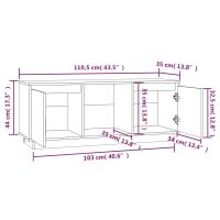 vidaXL Tv-bänk svart 110,5x35x44 cm massiv furu - Bild 9