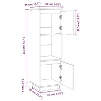 vidaXL Vitrinskåp vit 38x35x117 cm massiv furu - Bild 10