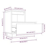 vidaXL Sängbord vit 60x34x51 cm massiv furu - Bild 11