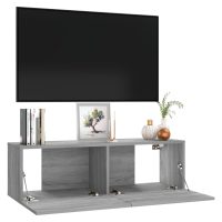 vidaXL Tv-bänk för vägg grå sonoma 100x30x30 cm konstruerat trä - Bild 4