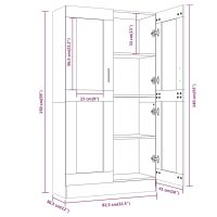 vidaXL Vitrinskåp brun ek 82,5x30,5x150 cm konstruerat trä - Bild 8