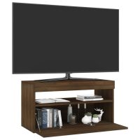 vidaXL Tv-bänk med LED-belysning brun ek 75x35x40 cm - Bild 6