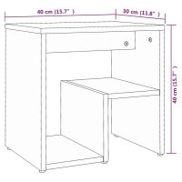 vidaXL Sängbord 2 st rökfärgad ek 40x30x40 cm konstruerat trä - Bild 8