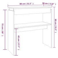 vidaXL Avlastningsbord rökfärgad ek 80x30x80 cm konstruerat trä - Bild 6