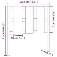 vidaXL Sänggavel vit 105,5x4x100 cm massiv furu - Bild 6