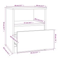 vidaXL Sängbord 2 st rökfärgad ek 40x40x50 cm konstruerat trä - Bild 9