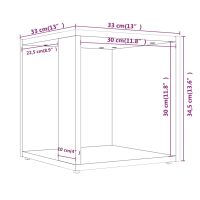 vidaXL Sidobord rökfärgad ek 33x33x34,5 cm konstruerat trä - Bild 7