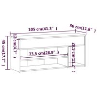 vidaXL Skobänk rökfärgad ek 105x30x45 cm konstruerat trä - Bild 8