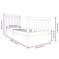 vidaXL Sängram vit massivt trä 90x200 cm - Bild 9