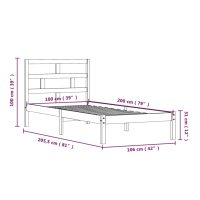 vidaXL Sängram svart massiv furu 100x200 cm - Bild 8