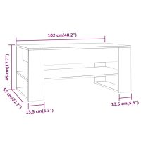 vidaXL Soffbord vit högglans 102x55x45 cm konstruerat trä - Bild 7