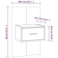 vidaXL Väggmonterat sängbord betonggrå - Bild 8