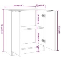 vidaXL Byrå betonggrå 60x30x70 cm konstruerat trä - Bild 7