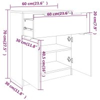 vidaXL Byrå betonggrå 60x30x70 cm konstruerat trä - Bild 8