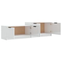 vidaXL Tv-bänk vit högglans 158,5x36x45 cm konstruerat trä - Bild 6