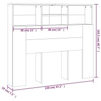 vidaXL Sänggavel med förvaring vit högglans 120x19x103,5 cm - Bild 7