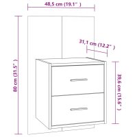 vidaXL Väggmonterat sängbord rökfärgad ek - Bild 8