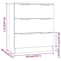 vidaXL Byrå rökfärgad ek 60x30x70 cm konstruerat trä - Bild 8