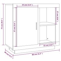 vidaXL Byrå brun ek 80x40x75 cm konstruerat trä - Bild 9