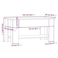 vidaXL Soffbord betonggrå 101x49x52 cm konstruerat trä - Bild 9