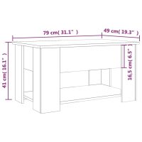 vidaXL Soffbord svart 79x49x41 cm konstruerat trä - Bild 8