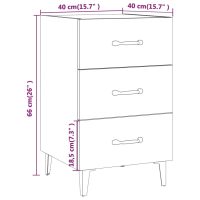 vidaXL Sängbord betonggrå 40x40x66 cm konstruerat trä - Bild 8