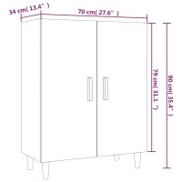 vidaXL Byrå betonggrå 70x34x90 cm konstruerat trä - Bild 8