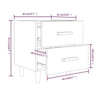 vidaXL Sängbord rökfärgad ek 40x35x47,5 cm - Bild 7