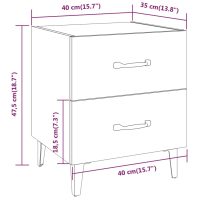 vidaXL Sängbord rökfärgad ek 40x35x47,5 cm - Bild 7