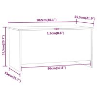 vidaXL Soffbord brun ek 102x55,5x52,5 cm konstruerat trä - Bild 9