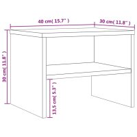 vidaXL Sängbord 2 st rökfärgad Brun ek 40x30x30 cm konstruerat trä - Bild 10