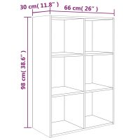 vidaXL Bokhylla/skänk rökfärgad ek 66x30x98 cm konstruerat trä - Bild 12