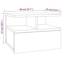 vidaXL Svävande sängbord 2 st rökfärgad ek 40x31x27 cm konstruerat trä - Bild 8