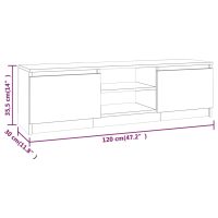 vidaXL Tv-bänk rökfärgad ek 120x30x35,5 cm konstruerat trä - Bild 7