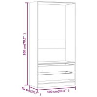 vidaXL Garderob rökfärgad ek 100x50x200 cm konstruerat trä - Bild 6