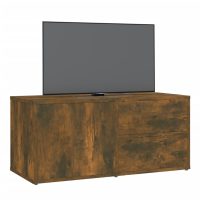 vidaXL Tv-bänk rökfärgad ek 80x34x36 cm konstruerat trä - Bild 4