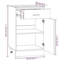 vidaXL Underskåp rökfärgad ek 50x46x81,5 cm konstruerat trä - Bild 9